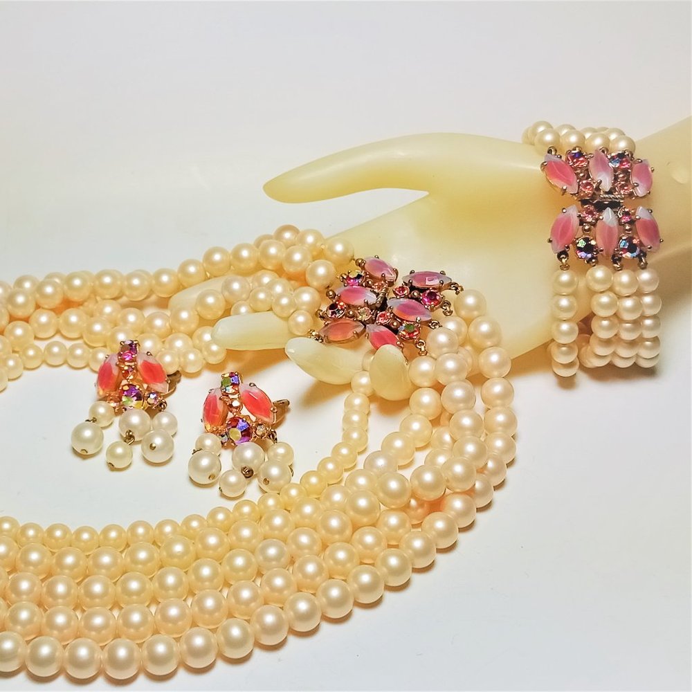 Vintage Schiaparelli Necklace Bracelet Earring Set